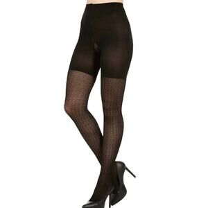 New Spanx Assets Black Textured Shaping Tights Size 2/ 125-155 lbs